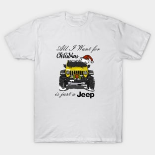 Christmas Jeep Yellow T-Shirt